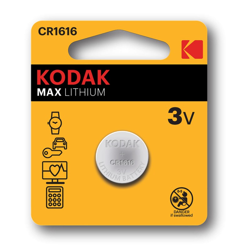 2x Pile bouton CR1616 Lithium 3V Kodak Max